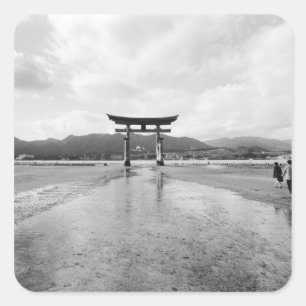 Sticker Carré Asie, Japon, Myajima. La porte Torri