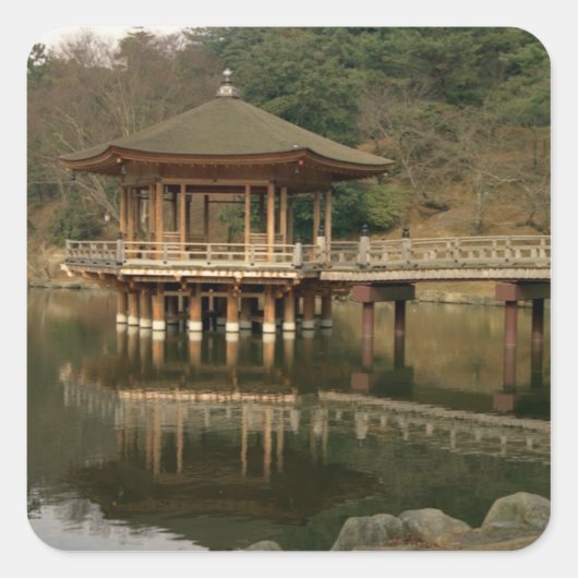 Sticker Carré Asie, Japon, Nara, Temple à Nara (Devant)