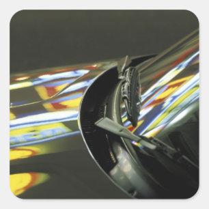 Sticker Carré Asie, Malaisie, Melaka. Réflexions de néon dans 