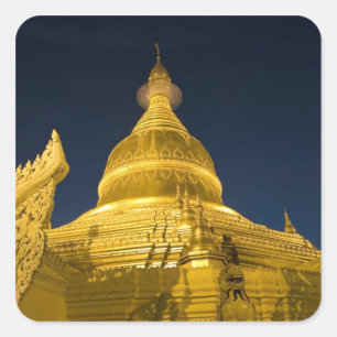 Sticker Carré Asie, Maynmar, Yangon, temple bouddhiste à Yangon