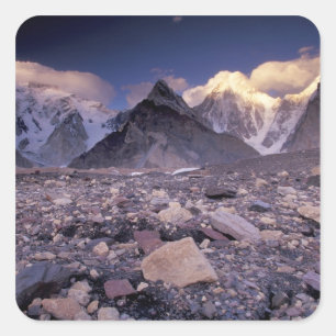 Sticker Carré Asie, Pakistan, Karakoram Range, Broad et