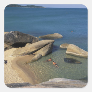 Sticker Carré Asie, Thaïlande, Samui. Plage
