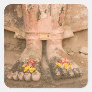 Sticker Carré Asie Thaïlande, Sukhothai, les pieds de Bouddha et