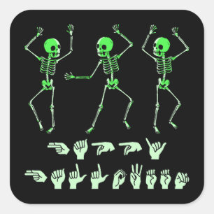 Sticker Carré ASL Halloween Joyeux I - Saison Éffrayante