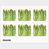 Sticker Carré Asperges sur Blanc - Arrière - plan Veggie Customi (Feuille)
