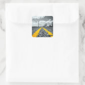 Sticker Carré Asphalt Jaune Road Photographie créative (Sac)