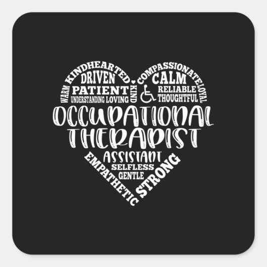 Sticker Carré Assistant d'ergothérapeute, OTA (Devant)