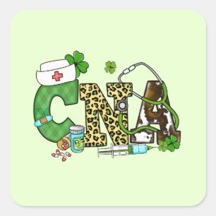 Sticker Carré Assistant en soins infirmiers certifié St. Patrick