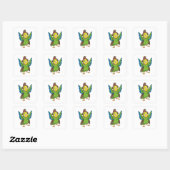 Sticker Carré Assistant Parrot en tant qu'assistant avec Casquet (Feuille)