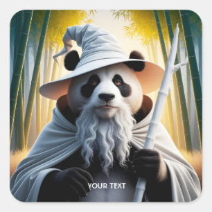 Sticker Carré Assistant Vieux Panda Imaginaire