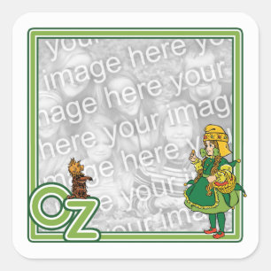 Sticker Carré Assistant vintage d'Oz ; Dorothy et Toto