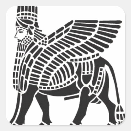 Sticker Carré Assyrien Lamassu (Devant)
