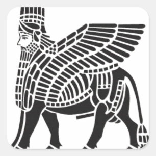 Sticker Carré Assyrien Lamassu