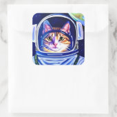 Sticker Carré Astronaut de chat dans l'espace (Sac)