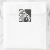 Sticker Carré Astronaut Skeleton Crâne Éffrayant (Sac)