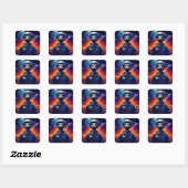 Sticker Carré Astronaute d'Ostrich (Feuille)
