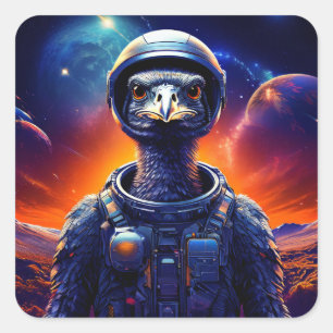 Sticker Carré Astronaute d'Ostrich