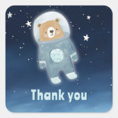 Sticker Carré Astronaute du Merci de l'Ours bleu (Devant)
