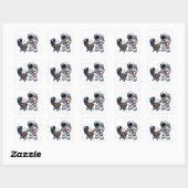 Sticker Carré Astronaute faisant griller (Feuille)