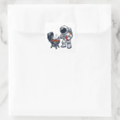 Sticker Carré Astronaute faisant griller (Sac)