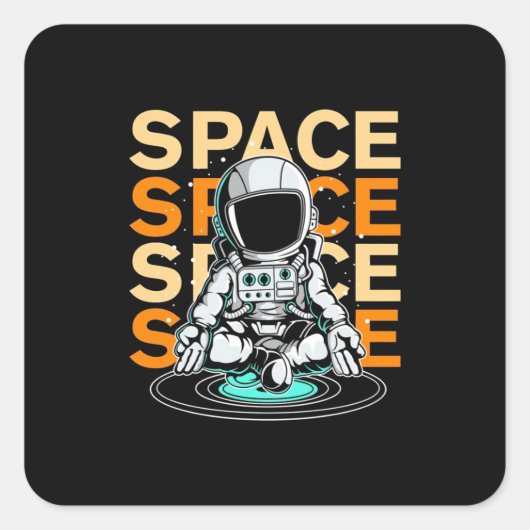 Sticker Carré Astronaute spatial (Devant)