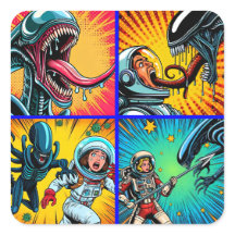 Astronautes contre Pop Art Alien