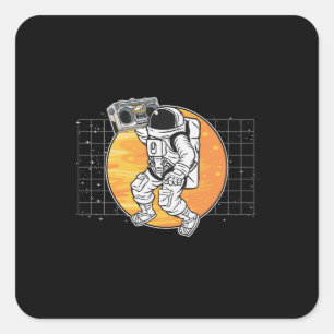 Sticker Carré Astronomie Musique Lover Radio Espace Univers Gala