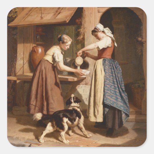 Sticker Carré At the Dairy, 1866 (Devant)
