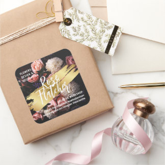 Sticker Carré Atelier de fleurs Black Gold
