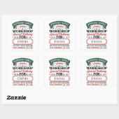 Sticker Carré Atelier du Père Noël Noël personnalisé (Feuille)