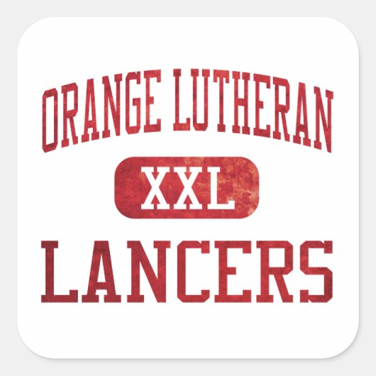 Sticker Carré Athlétisme Orange Lutheran Lancers (Devant)