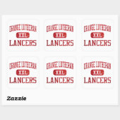 Sticker Carré Athlétisme Orange Lutheran Lancers (Feuille)