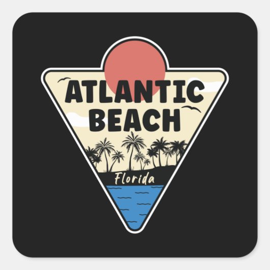 Sticker Carré Atlantic Beach Florida Seashore (Devant)