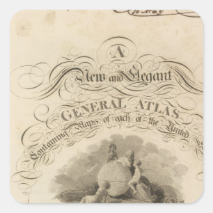 Sticker Carré atlas des États-Unis