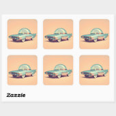 Sticker Carré Atomic Futuristic Bubble Blaster Car (Feuille)