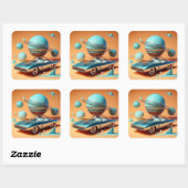Sticker Carré Atomic Futuristic Sky View Cruiser Car  (Feuille)