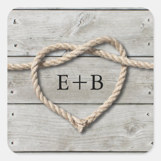 Sticker Carré Attache l'autocollant du noeud (Devant)