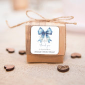 Sticker Carré Attacher le Nœud Thème de Réception de Mariage ave