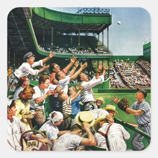 Sticker Carré Atteindre la balle de course à domicile (Devant)