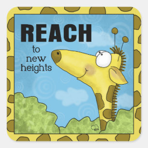 Sticker Carré Atteindre New Heights Giraffe