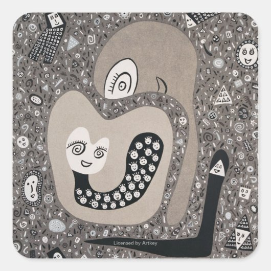 Sticker Carré Attendre Un Bébé (Devant)