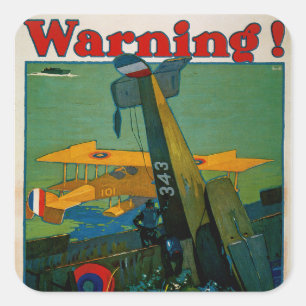 Sticker Carré Attention !