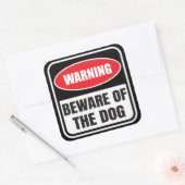 Sticker Carré Attention à l'avertissement de chien (Enveloppe)