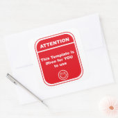 Sticker Carré Attention Ce Modèle est #libre d'utiliser Cutomize (Enveloppe)