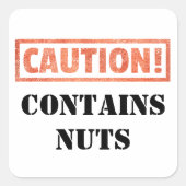 Sticker Carré Attention - Contient un avertissement d'allergie a (Devant)