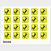 Sticker Carré ATTENTION - Pinball Wizard Player XING drôle stick (Feuille)