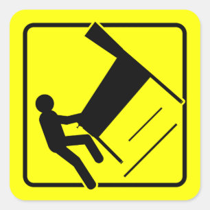 Sticker Carré ATTENTION - Pinball Wizard Player XING drôle stick