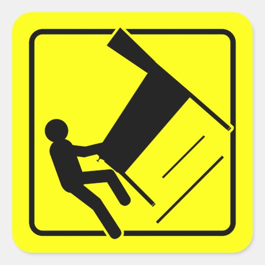 Sticker Carré ATTENTION - Pinball Wizard Player XING drôle stick (Devant)