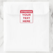 Sticker Carré Attention Sign, squared version, template (Sac)