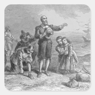 Sticker Carré Atterrissage des pèlerins, 1620